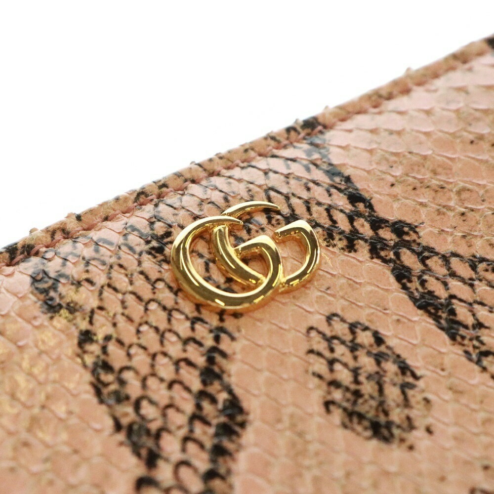 Gucci Python Leather Zip Wallet Gg Long Pink Marm… - image 5